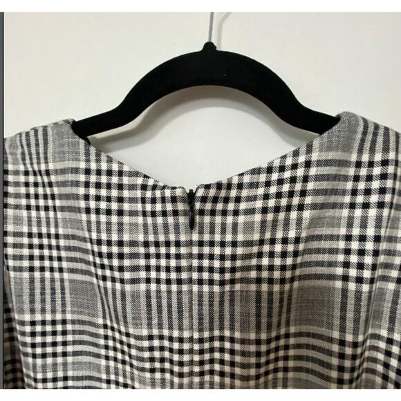 Zara Cute Gingham Plaid Shift Dress Short Sleeve Small Black and White Small - Picture 7 of 10